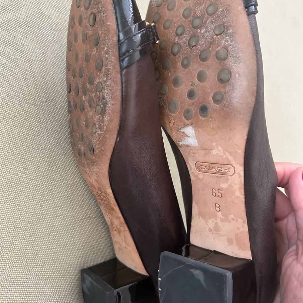 Coach Women's Black and Brown Loafers - Picture 4 of 5